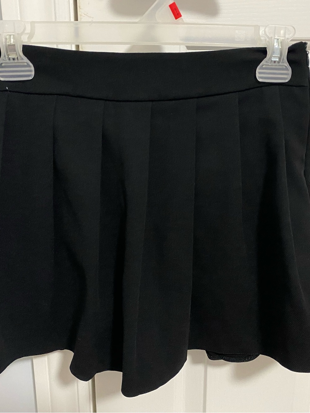 Black Pleated Mini Skirt with Clean Waistband